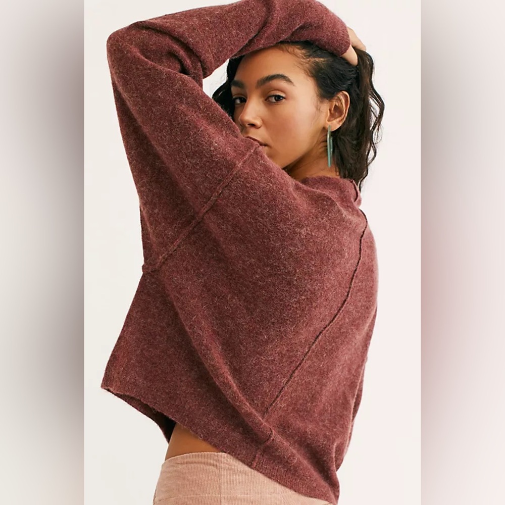 Free People Break Away Sweater Fuzzy Wool Alpaca